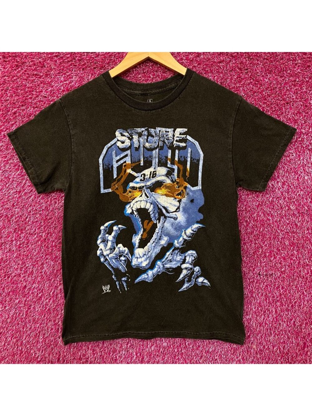 WWE "Stone Cold" Steve Austin 3:16 Day Flaming Skull T-Shirt Small